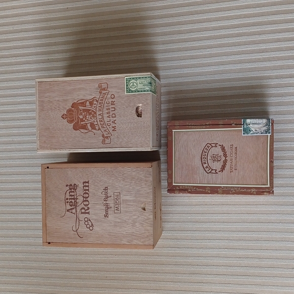 Bundle of Empty Wooden cigar Boxes